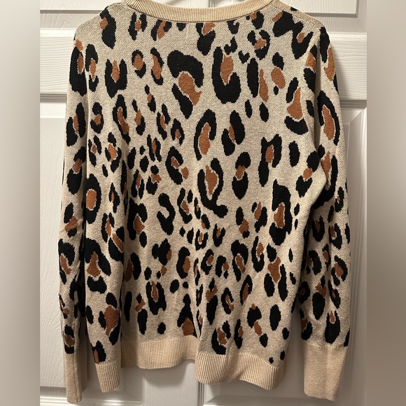 A New Day Women's Leopard Print Crew Neck Sweater - XL - Picture 3 of 5